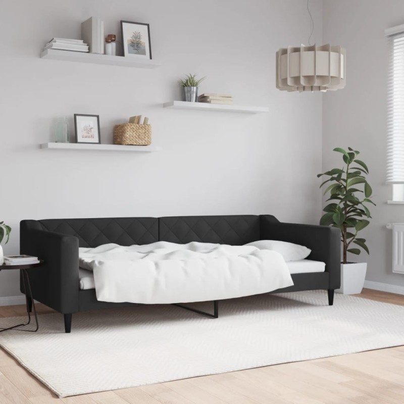 vidaXL Tagesbett Schwarz 90x200 cm Stoff vidaXL Tagesbett Schwarz 90x200 cm Stoff