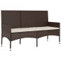 4-tlg. Garten-Lounge-Set mit Kissen Braun Poly Rattan 4-tlg. Garten-Lounge-Set mit Kissen Braun Poly Rattan