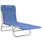vidaXL Sonnenliegen Klappbar 2 Stk. Blau Textilene und Stahl vidaXL Sonnenliegen Klappbar 2 Stk. Blau Textilene und Stahl
