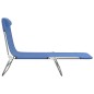 vidaXL Sonnenliegen Klappbar 2 Stk. Blau Textilene und Stahl vidaXL Sonnenliegen Klappbar 2 Stk. Blau Textilene und Stahl