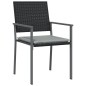 vidaXL Gartenstühle mit Kissen 2 Stk. Schwarz 54x62,5x89cm Poly Rattan vidaXL Gartenstühle mit Kissen 2 Stk. Schwarz 54x62,5x89cm Poly Rattan