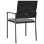 vidaXL Gartenstühle mit Kissen 2 Stk. Schwarz 54x62,5x89cm Poly Rattan vidaXL Gartenstühle mit Kissen 2 Stk. Schwarz 54x62,5x89cm Poly Rattan