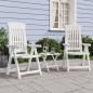 vidaXL Gartenstühle 2 Stk. Verstellbar Weiß PP vidaXL Gartenstühle 2 Stk. Verstellbar Weiß PP