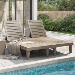 vidaXL Doppel-Sonnenliege Hellbraun 155x138x83 cm Polypropylen