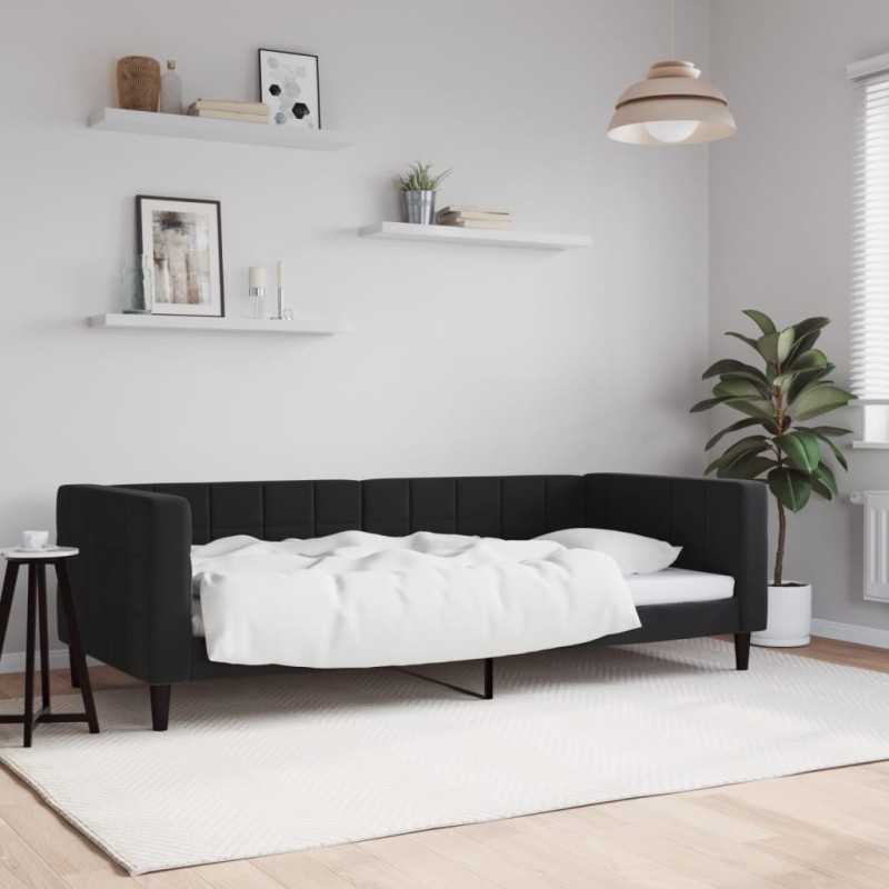 vidaXL Tagesbett Schwarz 90x190 cm Samt vidaXL Tagesbett Schwarz 90x190 cm Samt