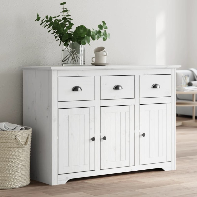 vidaXL Sideboard BODO Weiß 115x43x79,5 cm Massivholz Kiefer vidaXL Sideboard BODO Weiß 115x43x79,5 cm Massivholz Kiefer