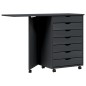 vidaXL Rollschrank mit Schreibtisch MOSS Grau Massivholz Kiefer vidaXL Rollschrank mit Schreibtisch MOSS Grau Massivholz Kiefer