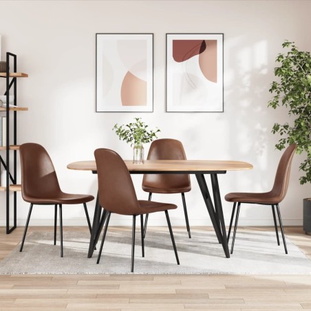 vidaXL Esszimmerstühle 4 Stk. 43,5x53,5x84cm Glänzend Braun Kunstleder	