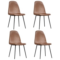 vidaXL Esszimmerstühle 4 Stk. 43,5x53,5x84cm Glänzend Braun Kunstleder	