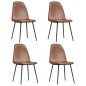 vidaXL Esszimmerstühle 4 Stk. 43,5x53,5x84cm Glänzend Braun Kunstleder vidaXL Esszimmerstühle 4 Stk. 43,5x53,5x84cm Glänzend Braun Kunstleder