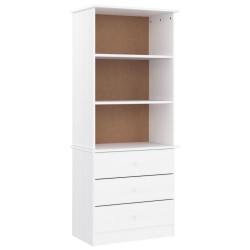 vidaXL Bücherregal mit Schubladen ALTA Weiß 60x35x142 cm Kiefernholz