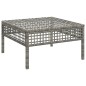 Gartenhocker mit Kissen Grau Poly Rattan Gartenhocker mit Kissen Grau Poly Rattan