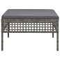 Gartenhocker mit Kissen Grau Poly Rattan Gartenhocker mit Kissen Grau Poly Rattan
