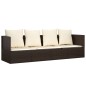 vidaXL Outdoor-Loungebett mit Kissen Braun Poly Rattan vidaXL Outdoor-Loungebett mit Kissen Braun Poly Rattan