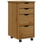 vidaXL Rollschrank mit Schubladen MOSS Honigbraun Massivholz Kiefer vidaXL Rollschrank mit Schubladen MOSS Honigbraun Massivholz Kiefer