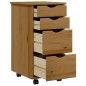 vidaXL Rollschrank mit Schubladen MOSS Honigbraun Massivholz Kiefer vidaXL Rollschrank mit Schubladen MOSS Honigbraun Massivholz Kiefer