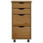 vidaXL Rollschrank mit Schubladen MOSS Honigbraun Massivholz Kiefer vidaXL Rollschrank mit Schubladen MOSS Honigbraun Massivholz Kiefer