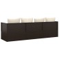 vidaXL Outdoor-Loungebett mit Kissen Braun Poly Rattan vidaXL Outdoor-Loungebett mit Kissen Braun Poly Rattan