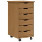 vidaXL Rollschrank mit Schubladen MOSS Honigbraun Massivholz Kiefer vidaXL Rollschrank mit Schubladen MOSS Honigbraun Massivholz Kiefer