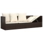 vidaXL Outdoor-Loungebett mit Kissen Braun Poly Rattan vidaXL Outdoor-Loungebett mit Kissen Braun Poly Rattan