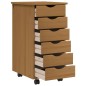 vidaXL Rollschrank mit Schubladen MOSS Honigbraun Massivholz Kiefer vidaXL Rollschrank mit Schubladen MOSS Honigbraun Massivholz Kiefer