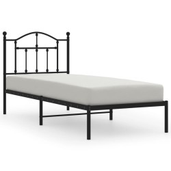 vidaXL Bettgestell mit Kopfteil Metall Schwarz 80x200 cm