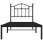 vidaXL Bettgestell mit Kopfteil Metall Schwarz 80x200 cm vidaXL Bettgestell mit Kopfteil Metall Schwarz 80x200 cm