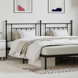 vidaXL Kopfteil Metall Schwarz 200 cm
