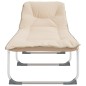 vidaXL Sonnenliege Klappbar Beige Stoff vidaXL Sonnenliege Klappbar Beige Stoff