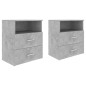 vidaXL Nachttische 2 Stk. Betongrau 50x32x60cm vidaXL Nachttische 2 Stk. Betongrau 50x32x60cm