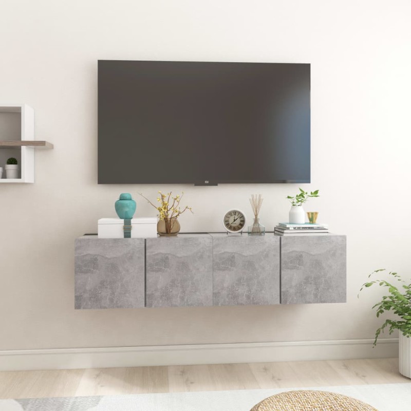vidaXL TV-Hängeschränke 2 Stk. Betongrau 60x30x30 cm vidaXL TV-Hängeschränke 2 Stk. Betongrau 60x30x30 cm