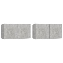 vidaXL TV-Hängeschränke 2 Stk. Betongrau 60x30x30 cm