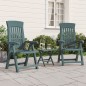 vidaXL Gartenstühle 2 Stk. Verstellbar Grün PP vidaXL Gartenstühle 2 Stk. Verstellbar Grün PP