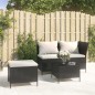 3-tlg. Garten-Lounge-Set mit Kissen Schwarz Poly Rattan 3-tlg. Garten-Lounge-Set mit Kissen Schwarz Poly Rattan