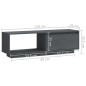 vidaXL TV-Schrank Grau 110x30x33,5 cm Massivholz Kiefer vidaXL TV-Schrank Grau 110x30x33,5 cm Massivholz Kiefer