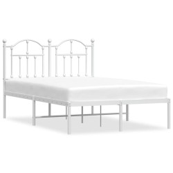 vidaXL Bettgestell mit Kopfteil Metall Weiß 120x200 cm