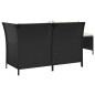 3-tlg. Garten-Lounge-Set mit Kissen Schwarz Poly Rattan 3-tlg. Garten-Lounge-Set mit Kissen Schwarz Poly Rattan