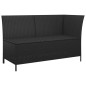 3-tlg. Garten-Lounge-Set mit Kissen Schwarz Poly Rattan 3-tlg. Garten-Lounge-Set mit Kissen Schwarz Poly Rattan