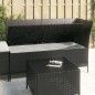 3-tlg. Garten-Lounge-Set mit Kissen Schwarz Poly Rattan 3-tlg. Garten-Lounge-Set mit Kissen Schwarz Poly Rattan