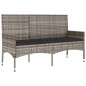 4-tlg. Garten-Lounge-Set mit Kissen Grau Poly Rattan 4-tlg. Garten-Lounge-Set mit Kissen Grau Poly Rattan