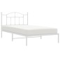 vidaXL Bettgestell mit Kopfteil Metall Weiß 107x203 cm vidaXL Bettgestell mit Kopfteil Metall Weiß 107x203 cm