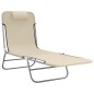 vidaXL Sonnenliegen Klappbar 2 Stk. Creme Textilene und Stahl vidaXL Sonnenliegen Klappbar 2 Stk. Creme Textilene und Stahl