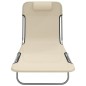 vidaXL Sonnenliegen Klappbar 2 Stk. Creme Textilene und Stahl vidaXL Sonnenliegen Klappbar 2 Stk. Creme Textilene und Stahl