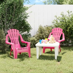 vidaXL Kinder-Gartenstühle 2 Stk. Rosa 37x34x44 cm PP Holzoptik