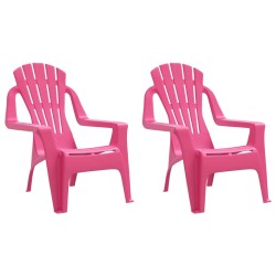 vidaXL Kinder-Gartenstühle 2 Stk. Rosa 37x34x44 cm PP Holzoptik
