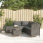 4-tlg. Garten-Lounge-Set mit Kissen Grau Poly Rattan 4-tlg. Garten-Lounge-Set mit Kissen Grau Poly Rattan