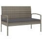 vidaXL Gartenbank mit Kissen Grau 105 cm Poly Rattan vidaXL Gartenbank mit Kissen Grau 105 cm Poly Rattan