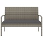 vidaXL Gartenbank mit Kissen Grau 105 cm Poly Rattan vidaXL Gartenbank mit Kissen Grau 105 cm Poly Rattan