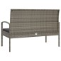 vidaXL Gartenbank mit Kissen Grau 105 cm Poly Rattan vidaXL Gartenbank mit Kissen Grau 105 cm Poly Rattan