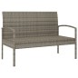 vidaXL Gartenbank mit Kissen Grau 105 cm Poly Rattan vidaXL Gartenbank mit Kissen Grau 105 cm Poly Rattan